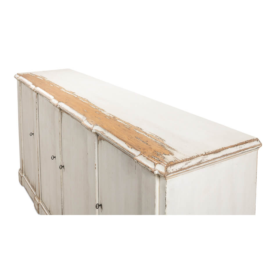 French Provincial White Sideboard - English Georgian America