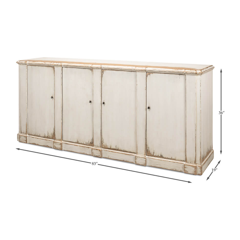 French Provincial White Sideboard - English Georgian America