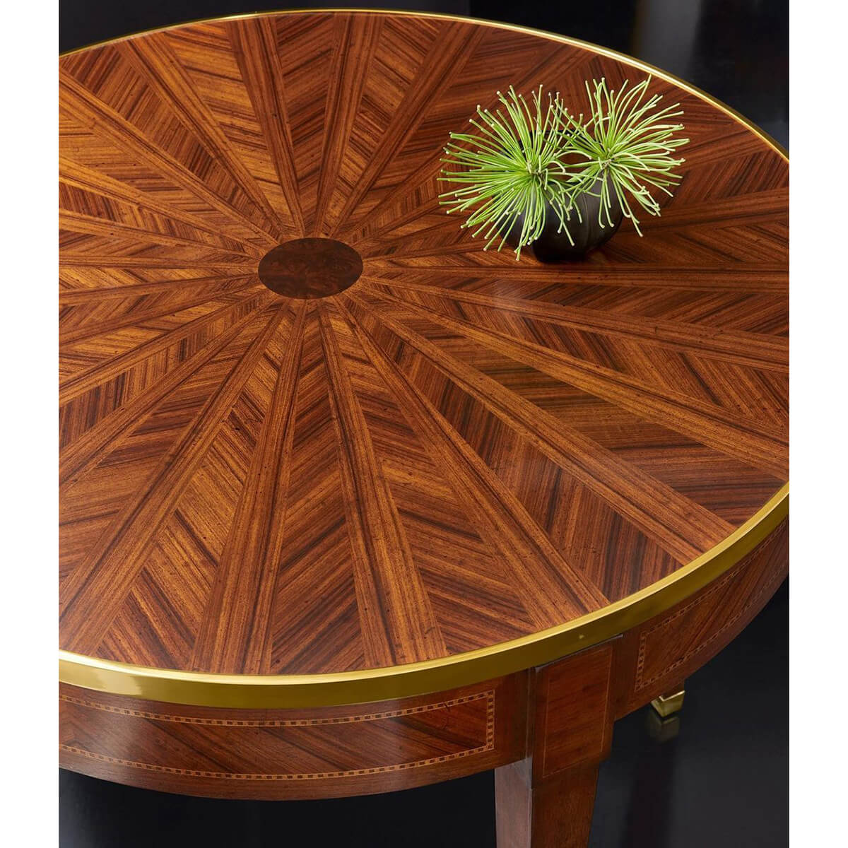 French Round Parquetry Side Table - English Georgian America