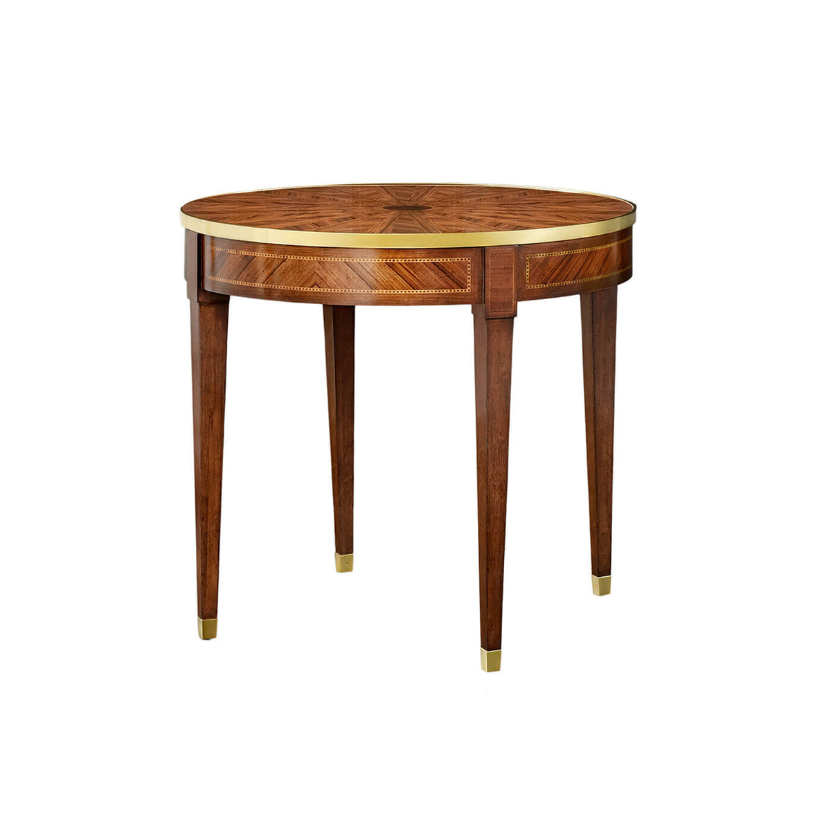 French Round Parquetry Side Table - English Georgian America