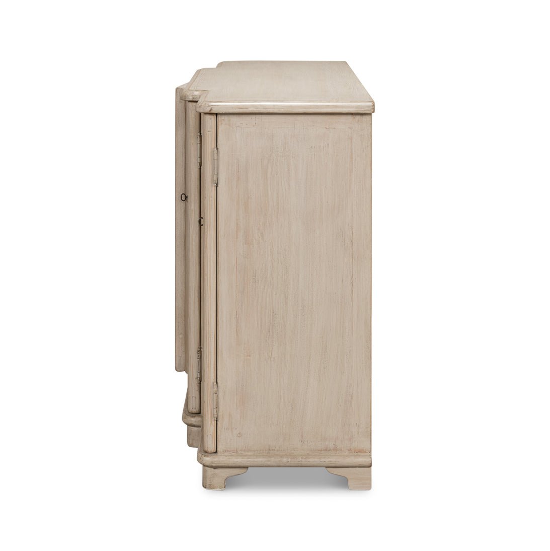 French Stone Painted Breakfront Credenza - English Georgian America