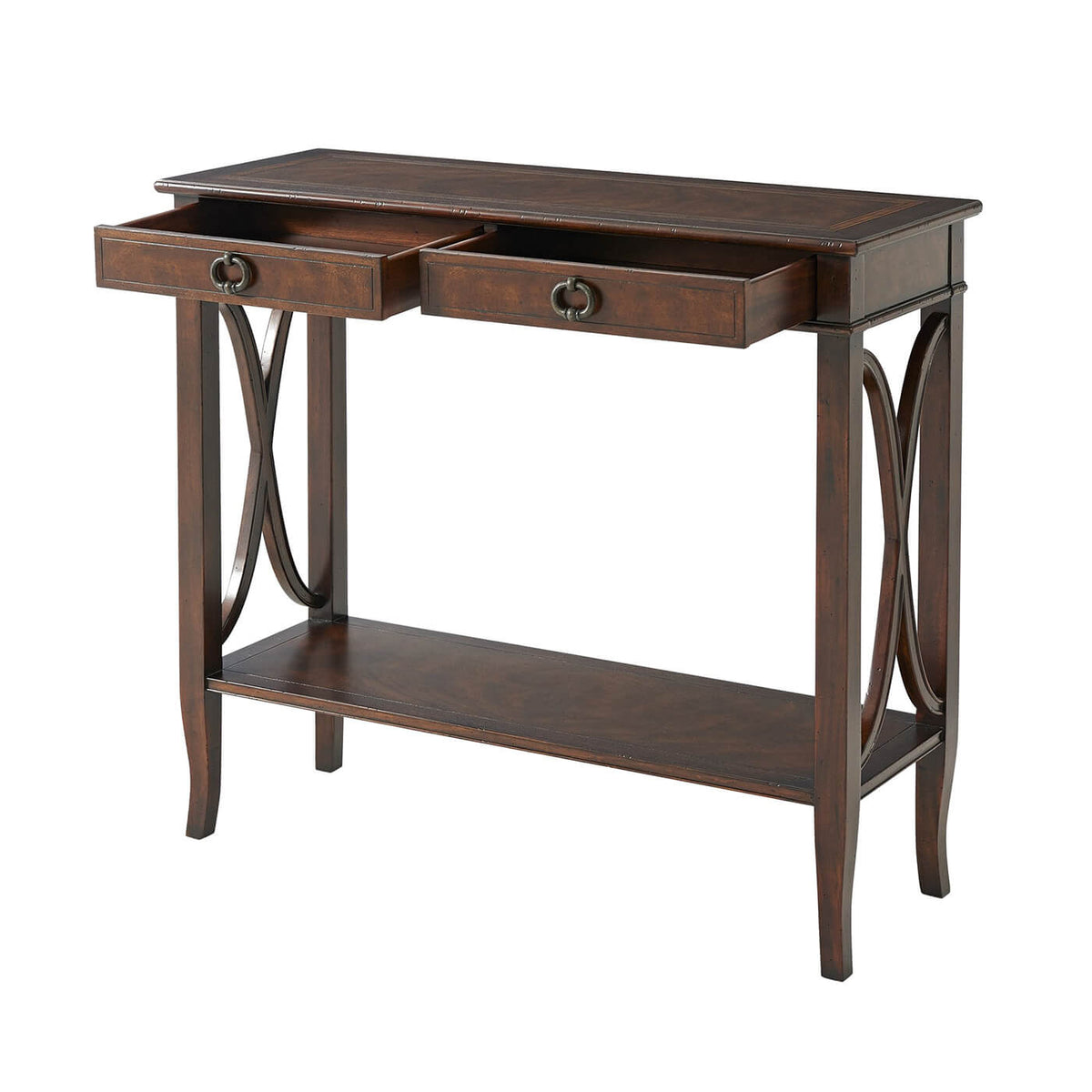 French Stretcher Base Console - English Georgian America