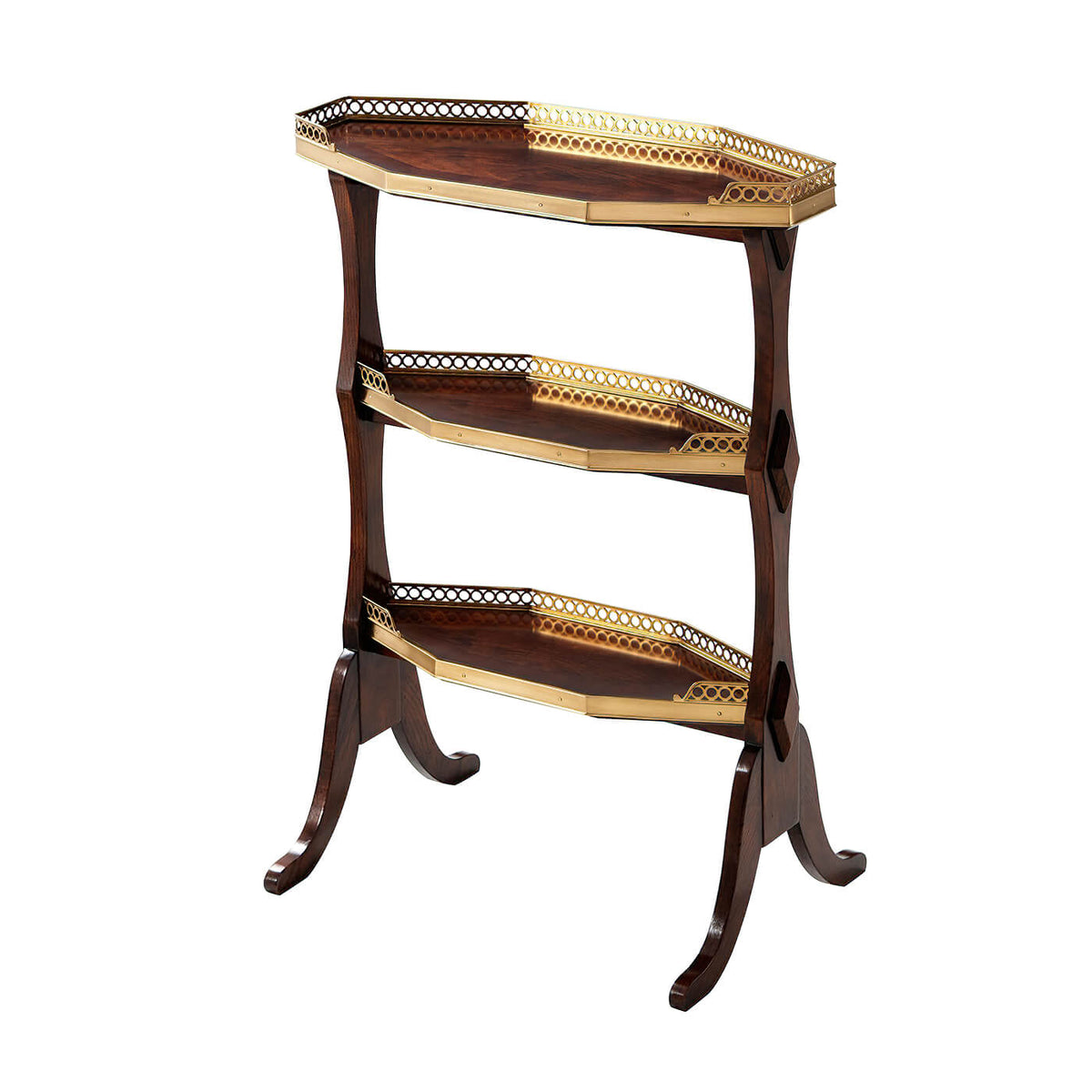 French Three - Tier Side Table - English Georgian America