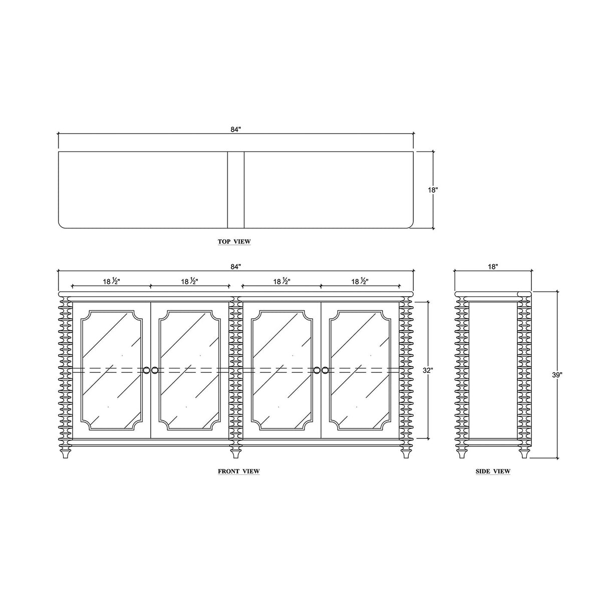 French Transitional Sideboard - English Georgian America