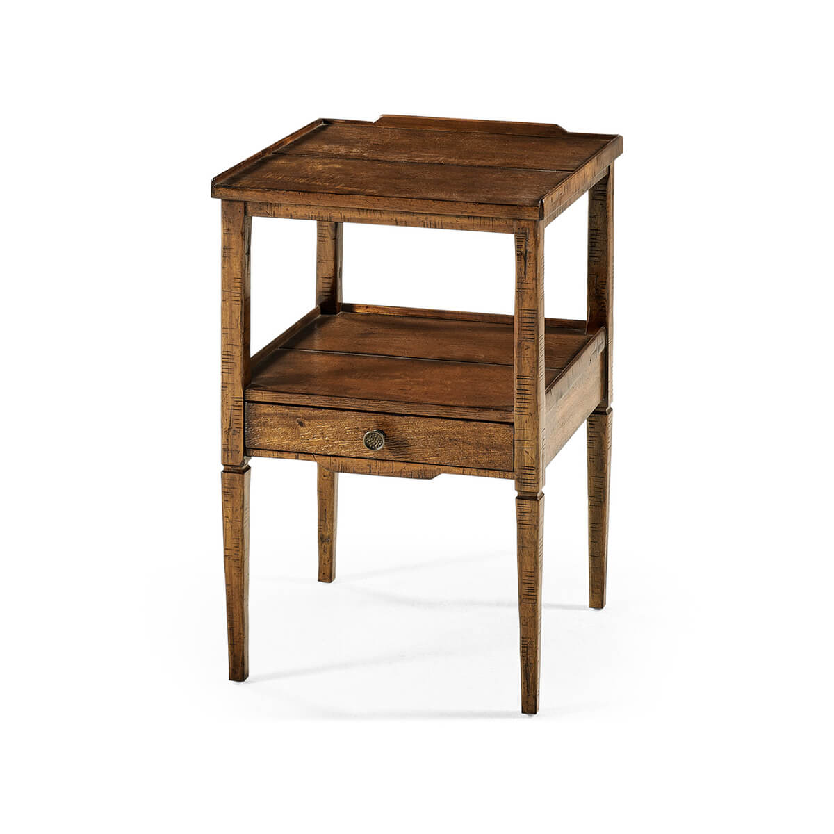 French Two Tier Lamp Table - Country Walnut - English Georgian America