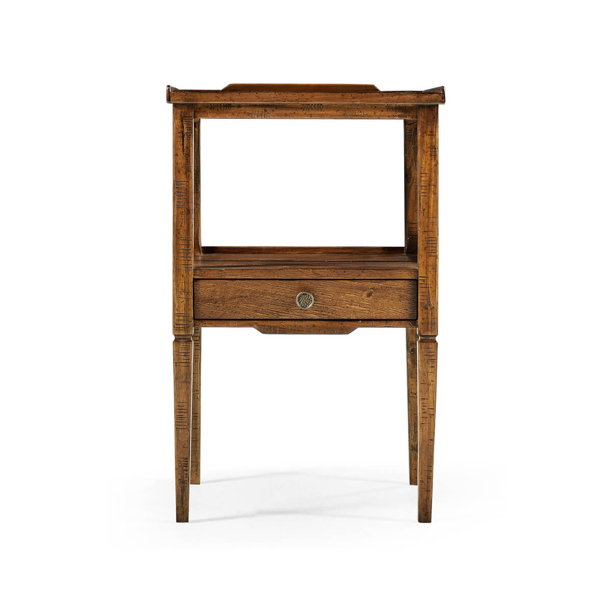 French Two Tier Lamp Table - Country Walnut - English Georgian America