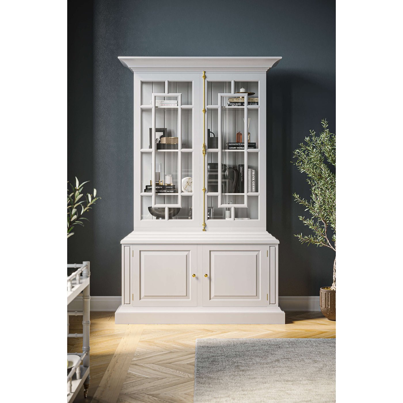 French White Display Cabinet - English Georgian America