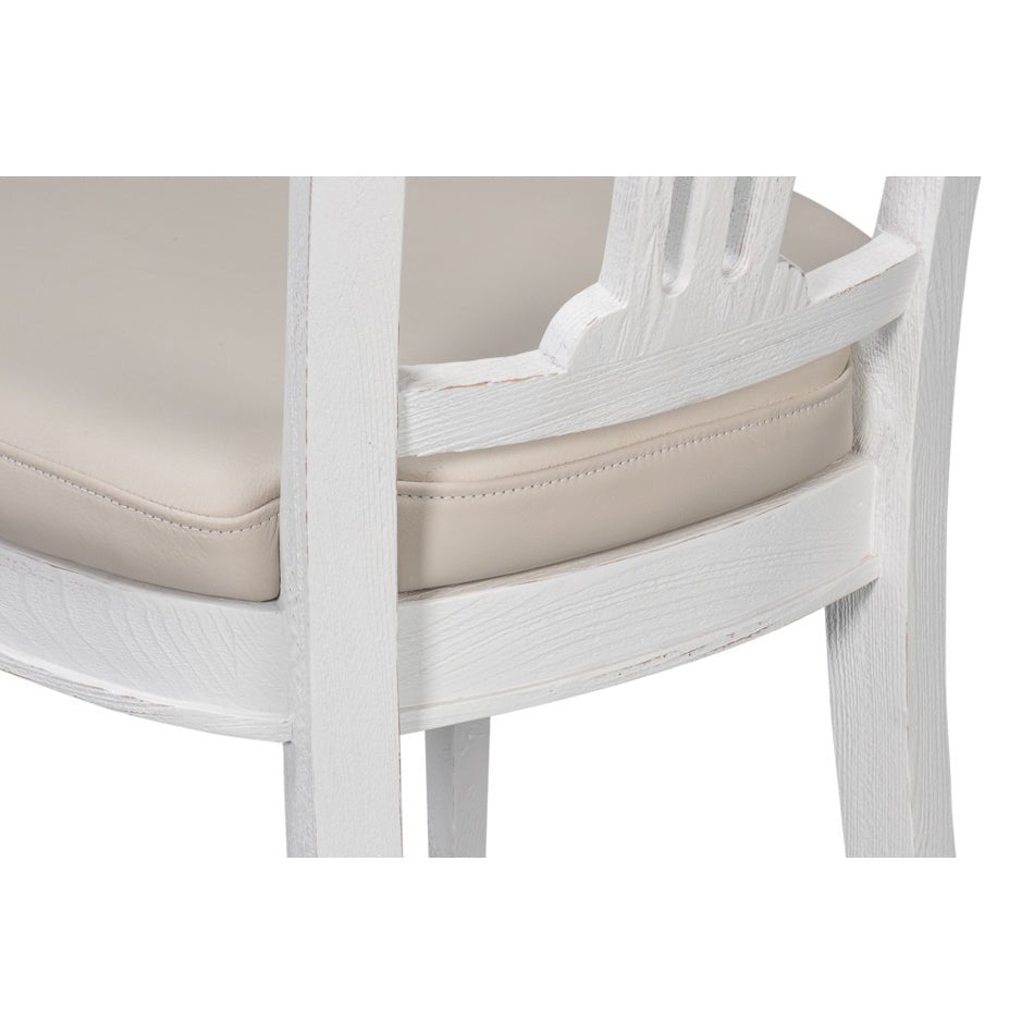 French White Painted Dining Chair - English Georgian America