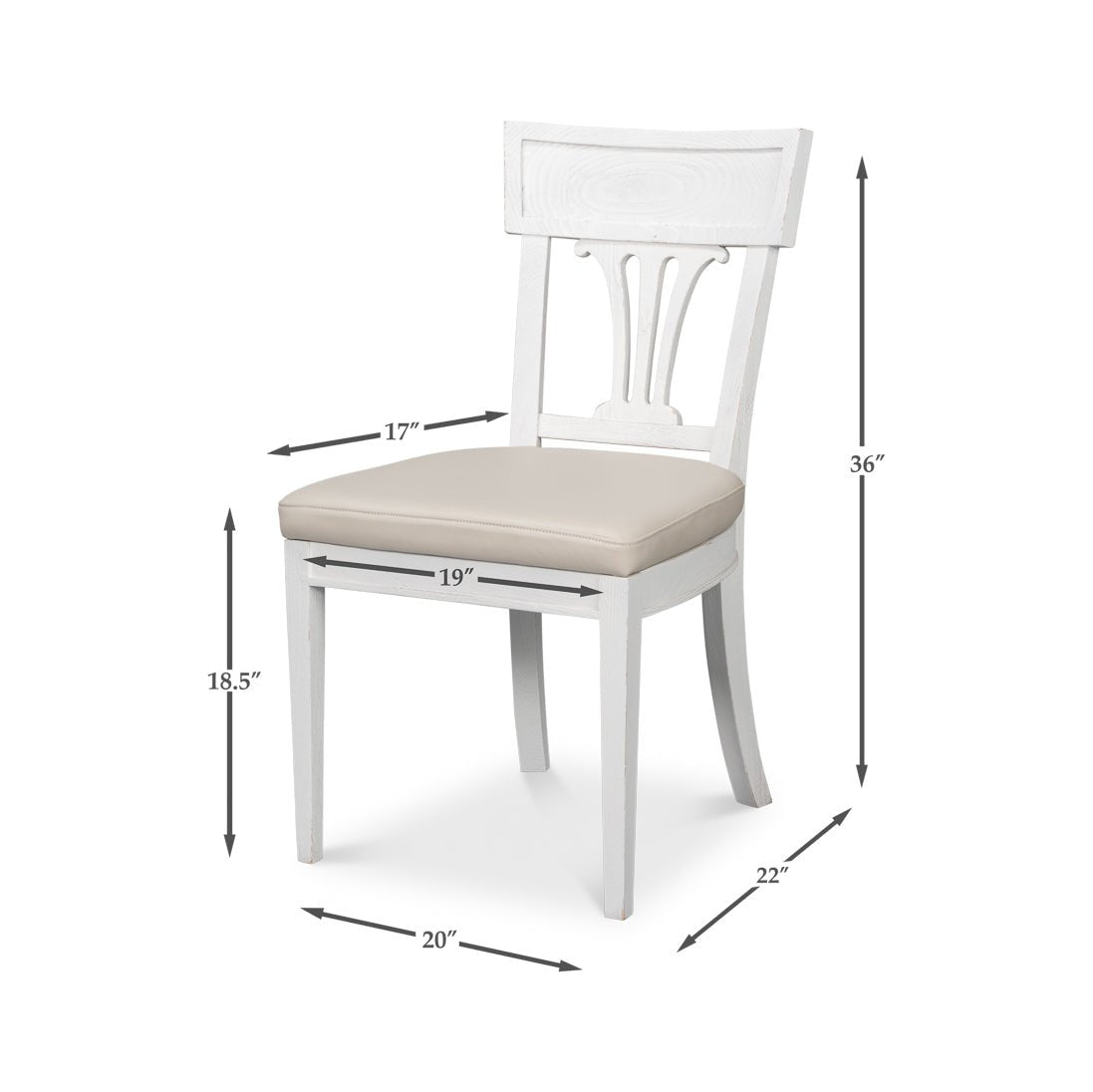 French White Painted Dining Chair - English Georgian America