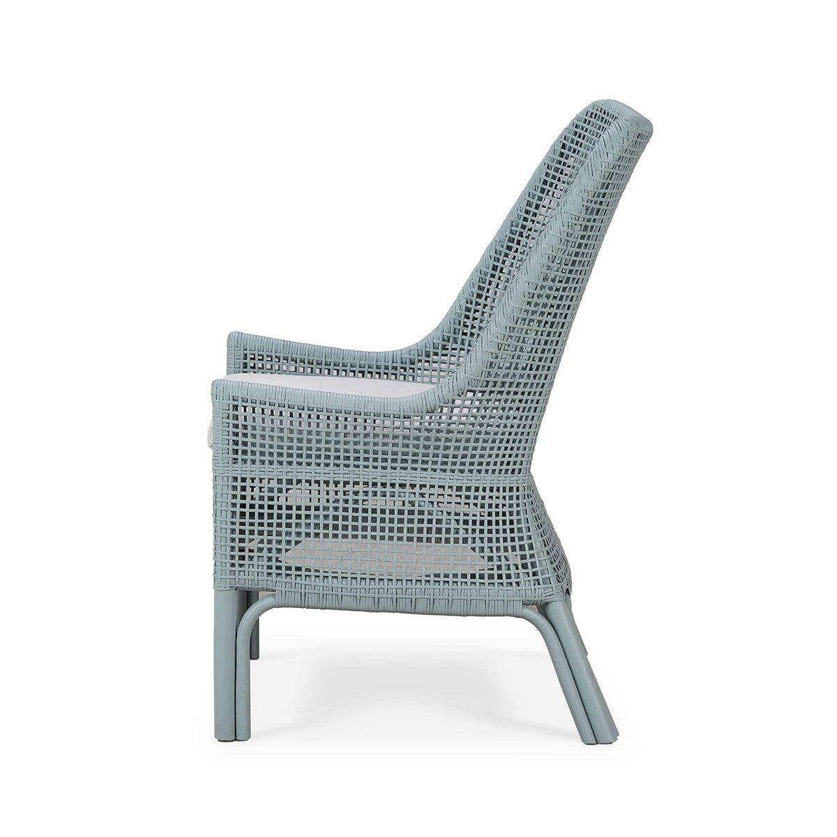 Frosted Blue Rattan Dining Chair - English Georgian America