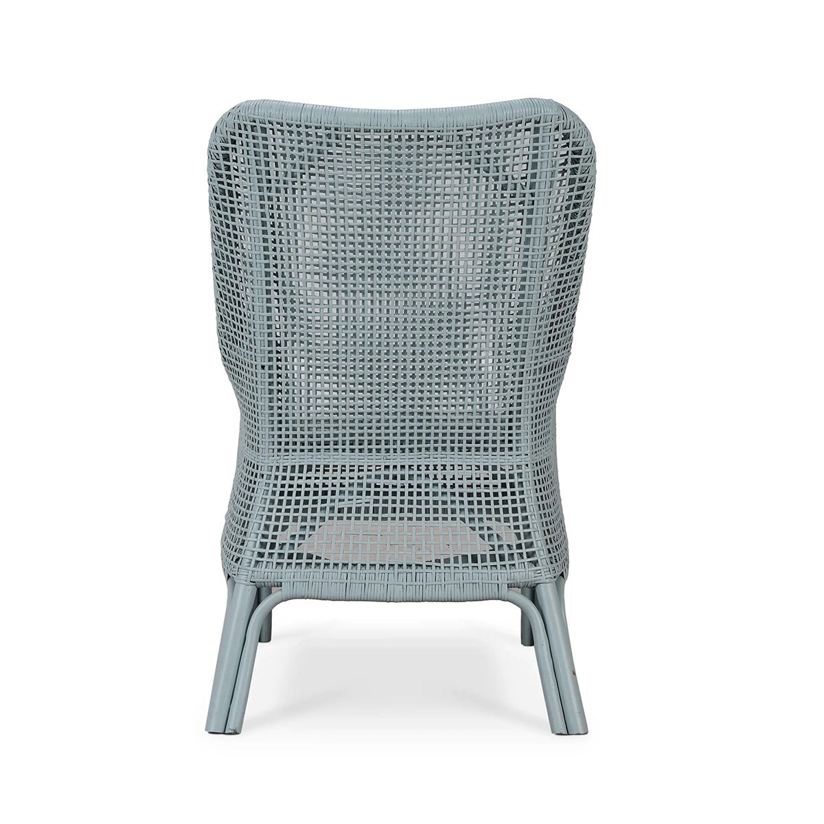 Frosted Blue Rattan Dining Chair - English Georgian America