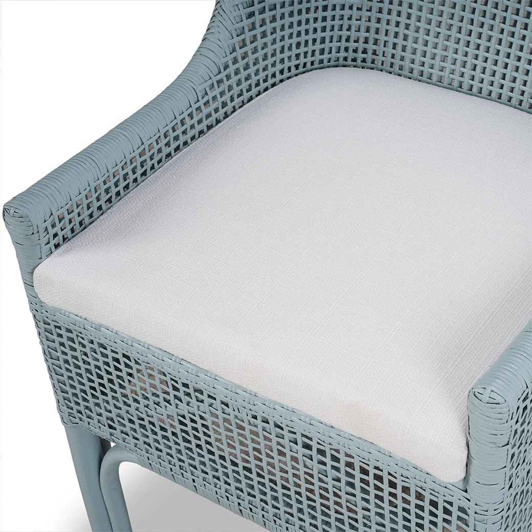 Frosted Blue Rattan Dining Chair - English Georgian America