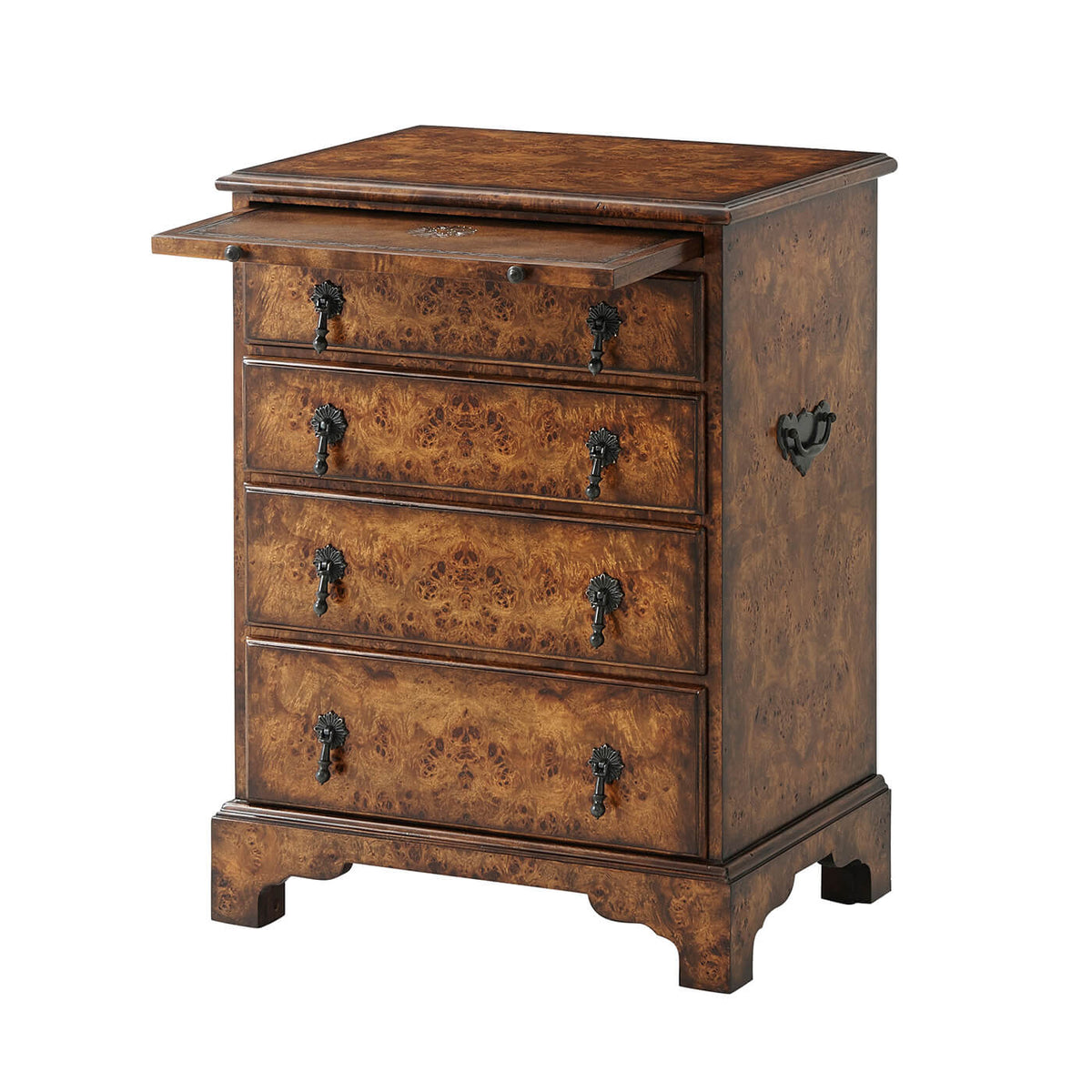 George I Burl Nightstand - English Georgian America
