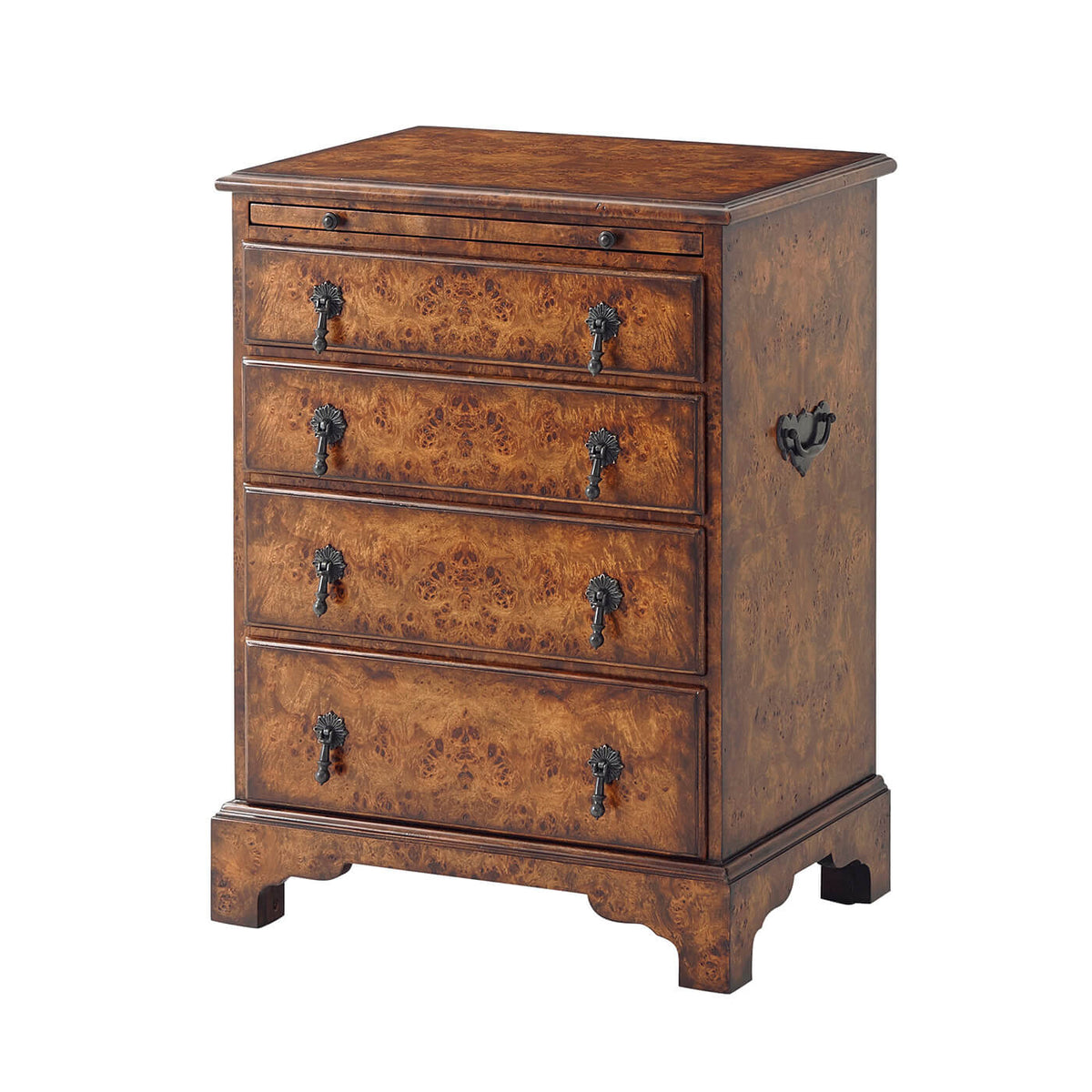 George I Burl Nightstand - English Georgian America
