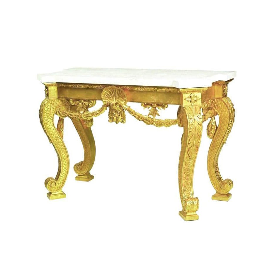 George II Giltwood Console Table in the Manner of William Kent - English Georgian America