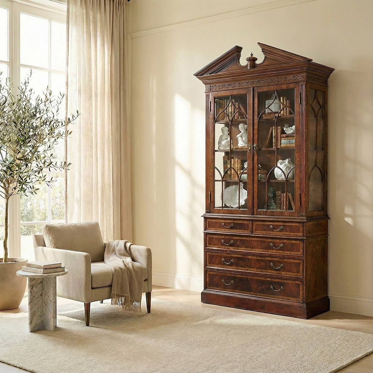 George II Mahogany Bookcase - English Georgian America