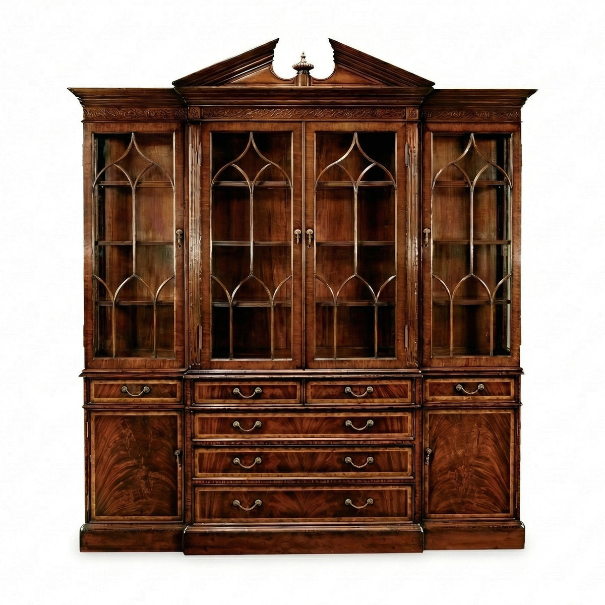 George II Mahogany Breakfront Bookcase - English Georgian America