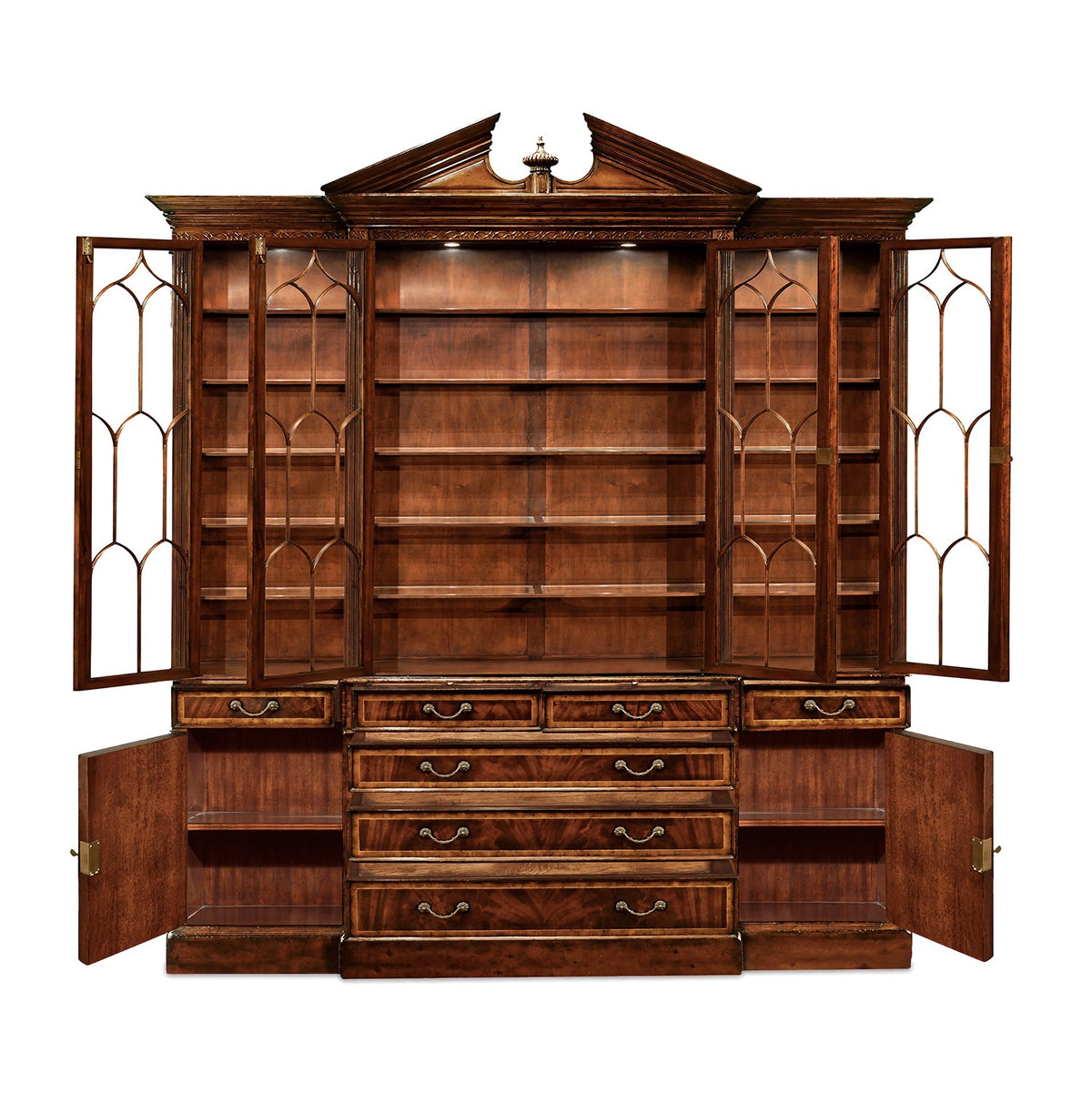 George II Mahogany Breakfront Bookcase - English Georgian America