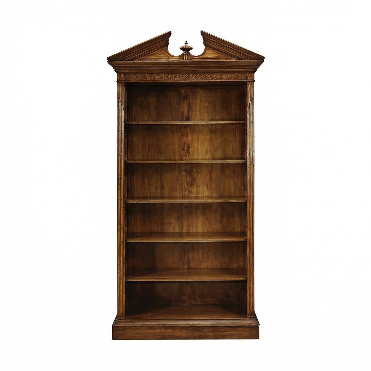 George II Walnut Architectural Open Bookcase - English Georgian America
