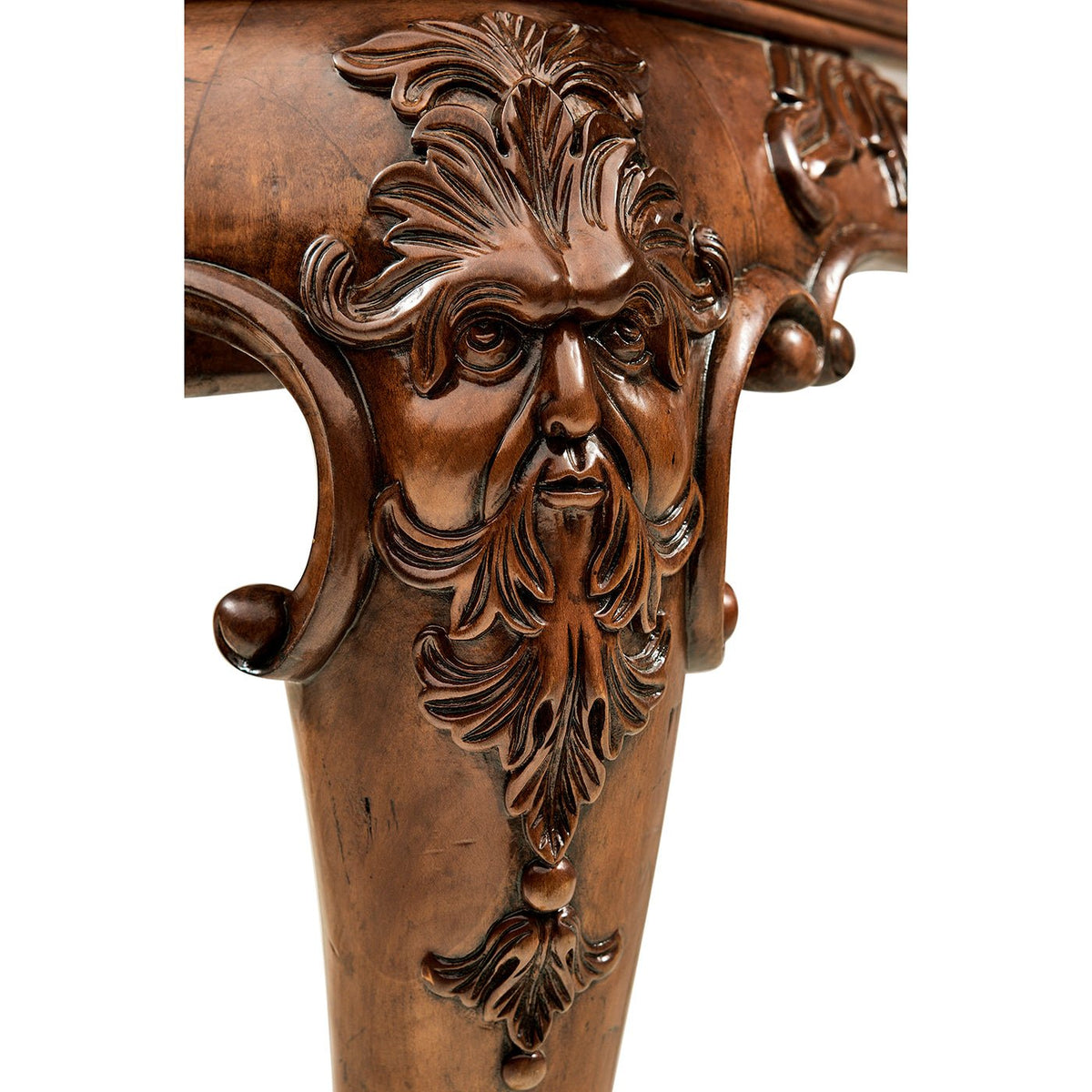 George II Walnut Leather Top Games Table - English Georgian America