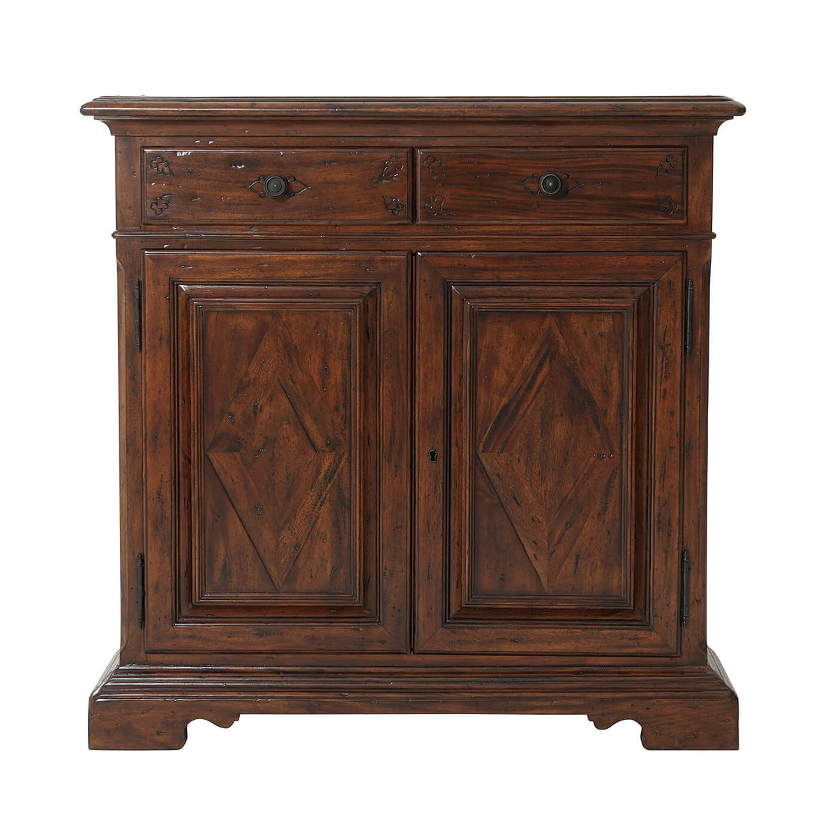 George III Antiqued Wood Side Cabinet - English Georgian America