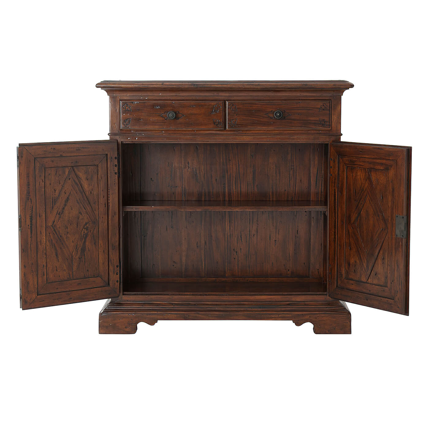 George III Antiqued Wood Side Cabinet - English Georgian America