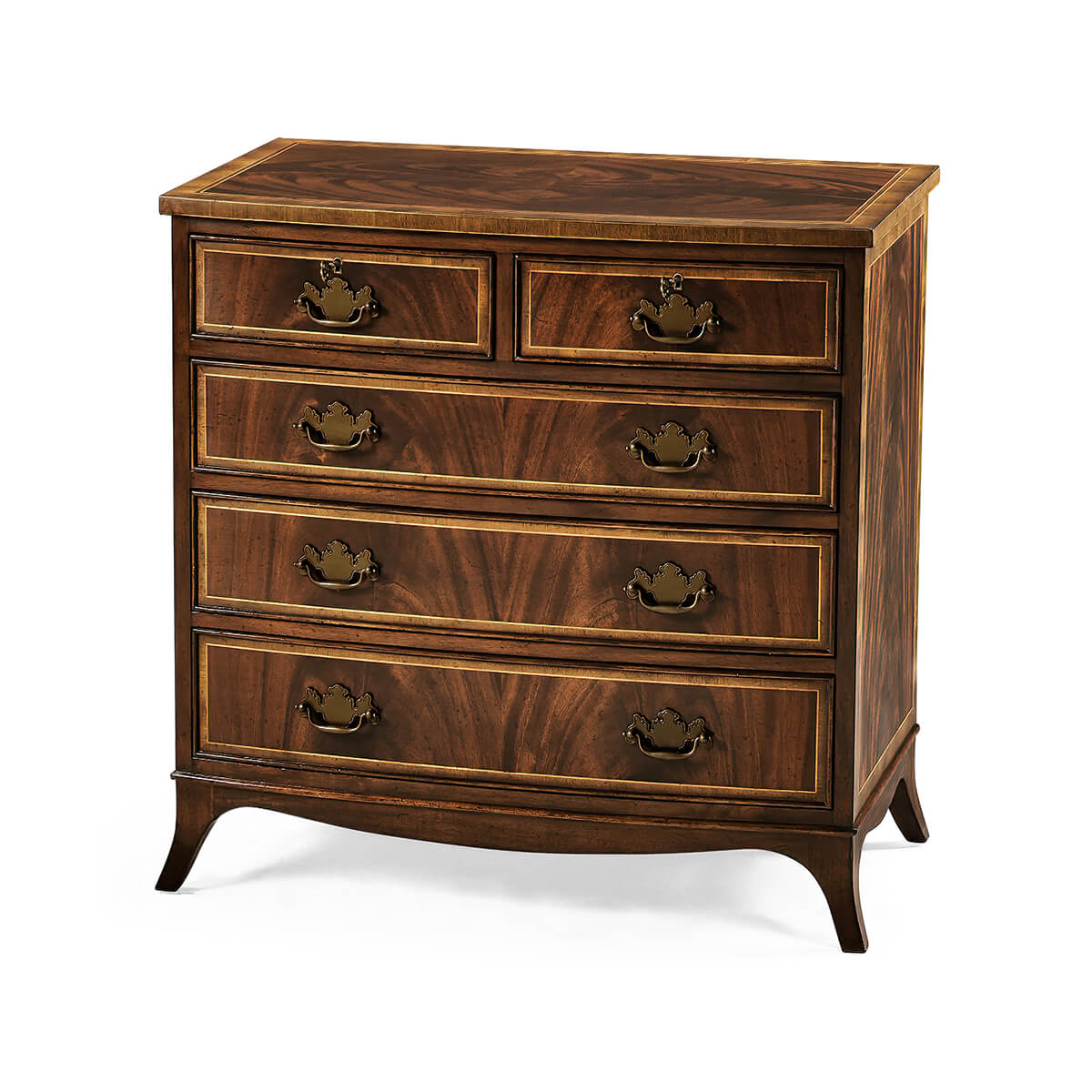 George III Bow Front Bedside Dresser - English Georgian America