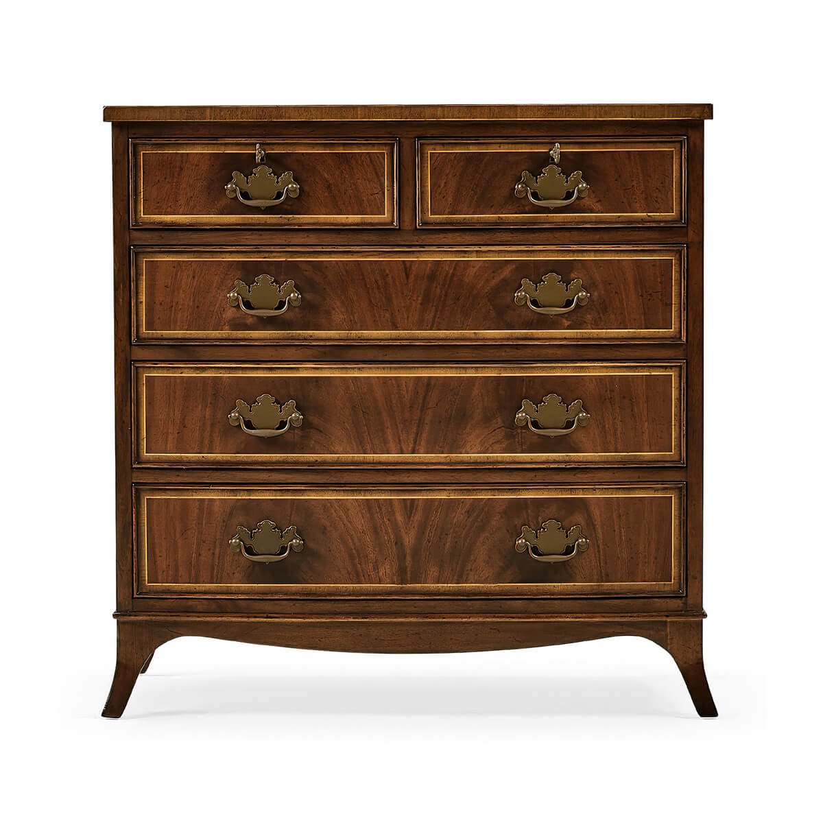 George III Bow Front Bedside Dresser - English Georgian America