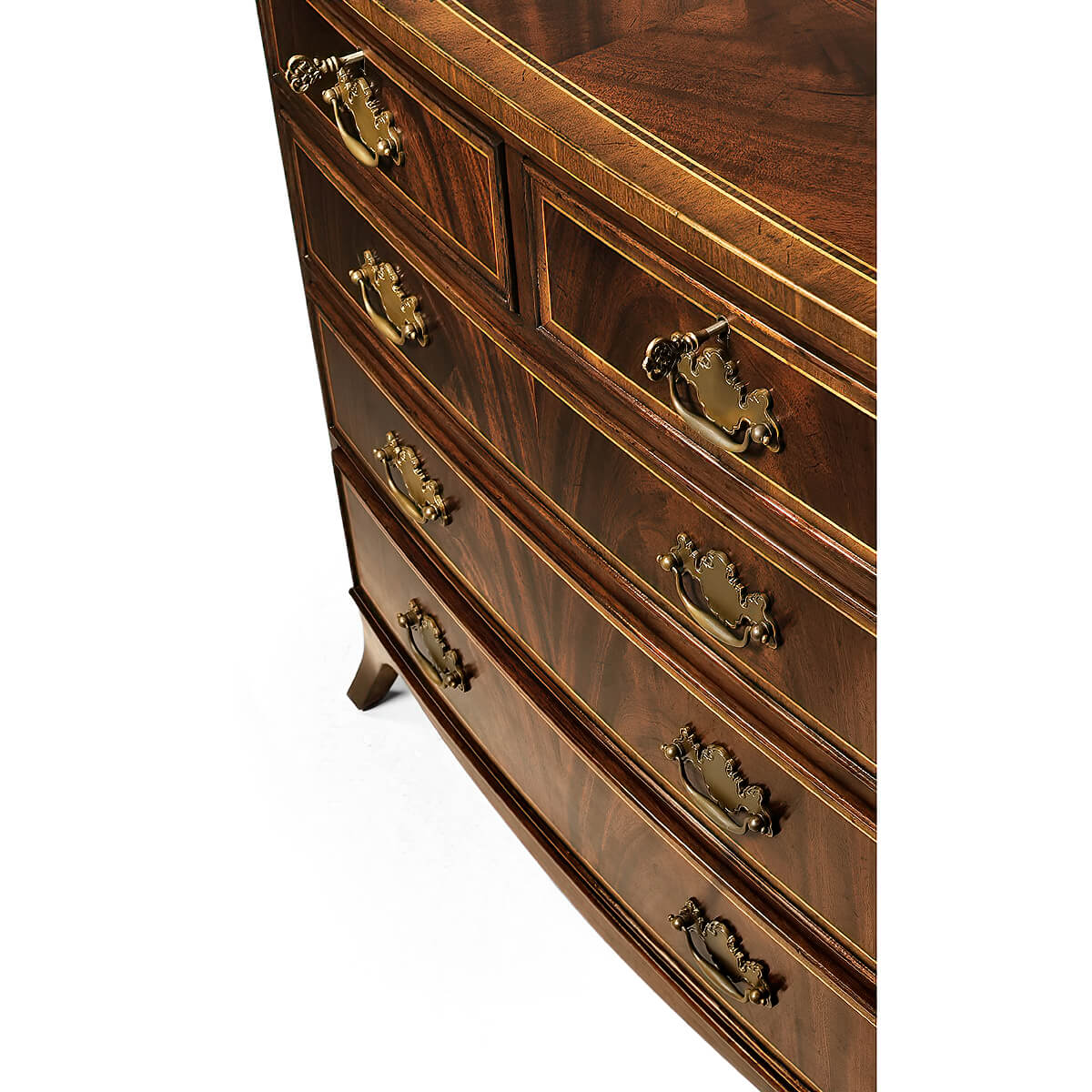 George III Bow Front Bedside Dresser - English Georgian America