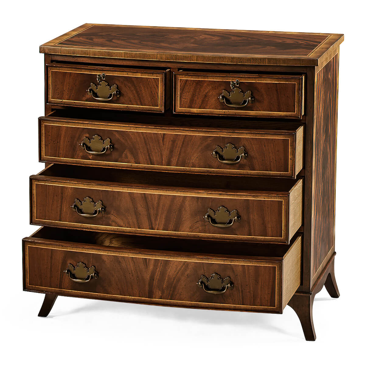 George III Bow Front Bedside Dresser - English Georgian America