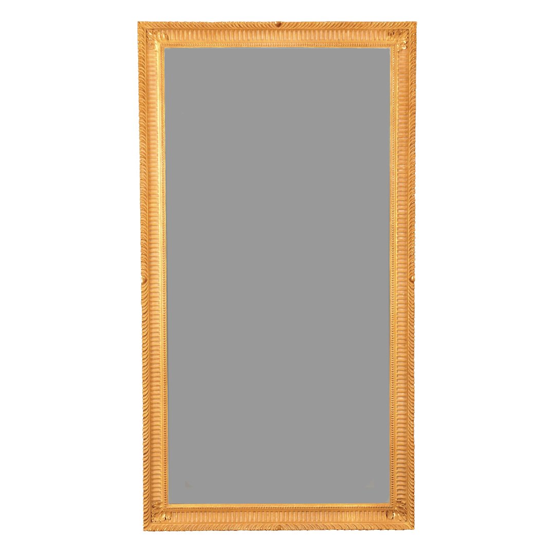 George III Giltwood Pier Mirror with Fluted Frame - English Georgian America
