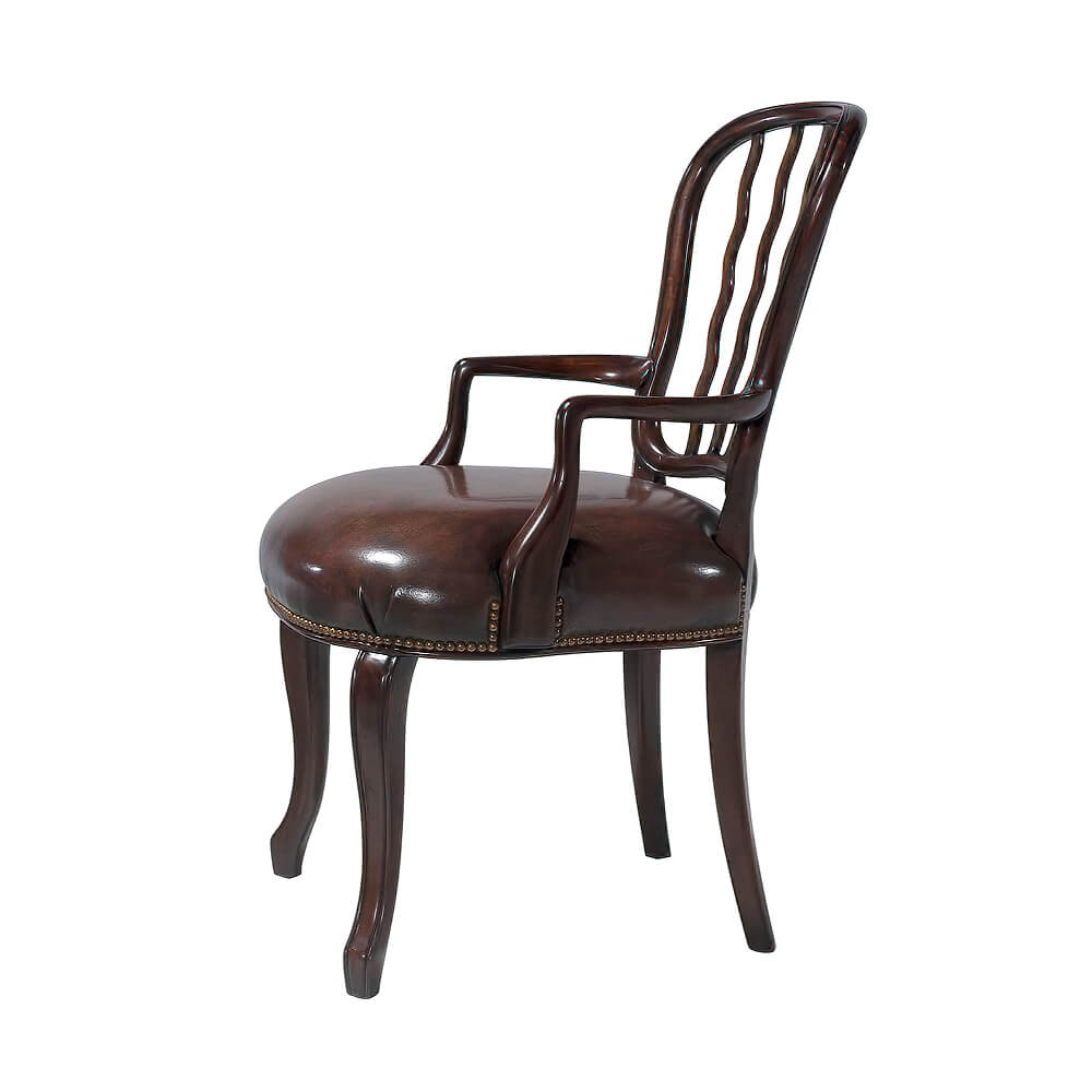 George III (Hepplewhite) Mahogany Dining Armchair - English Georgian America