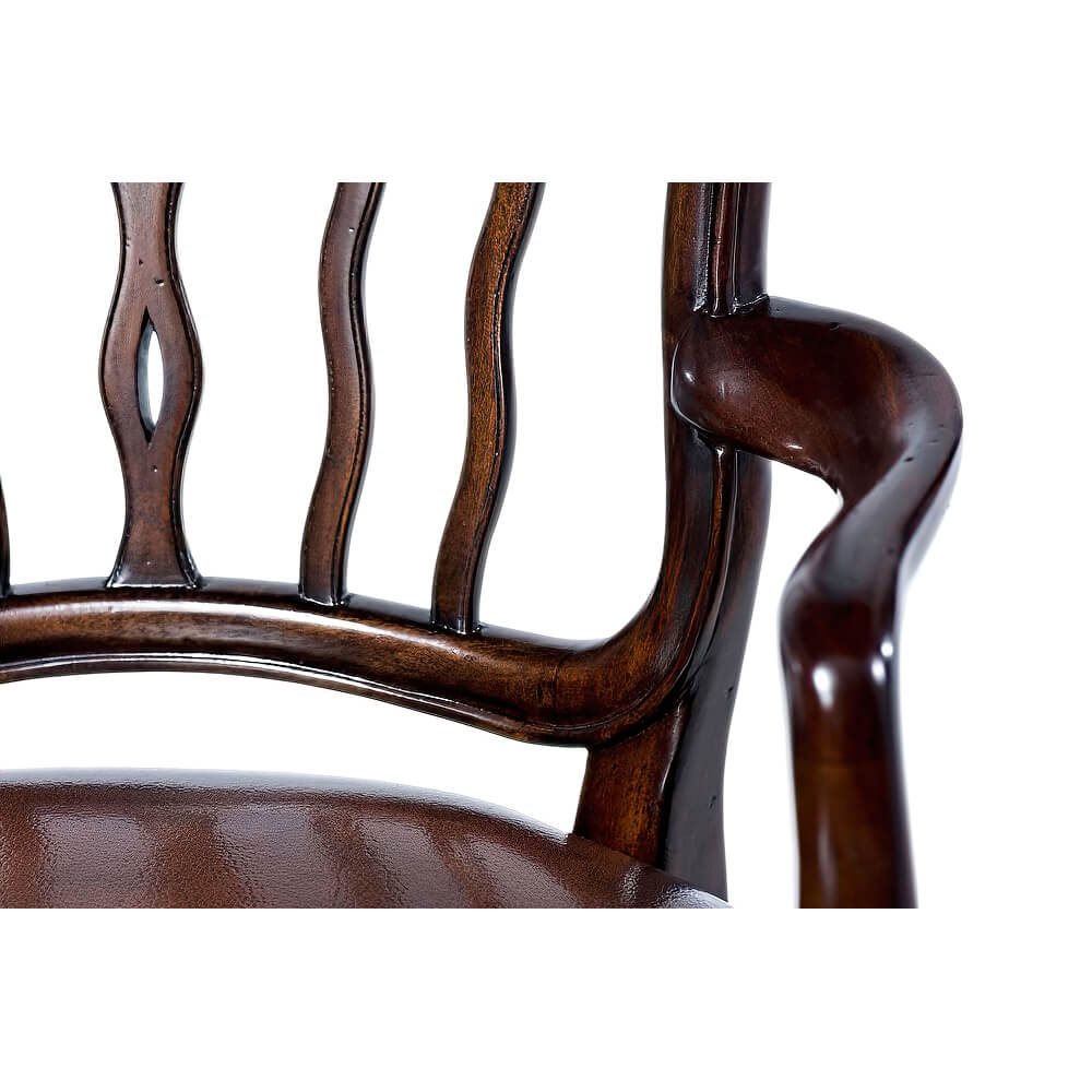 George III (Hepplewhite) Mahogany Dining Armchair - English Georgian America