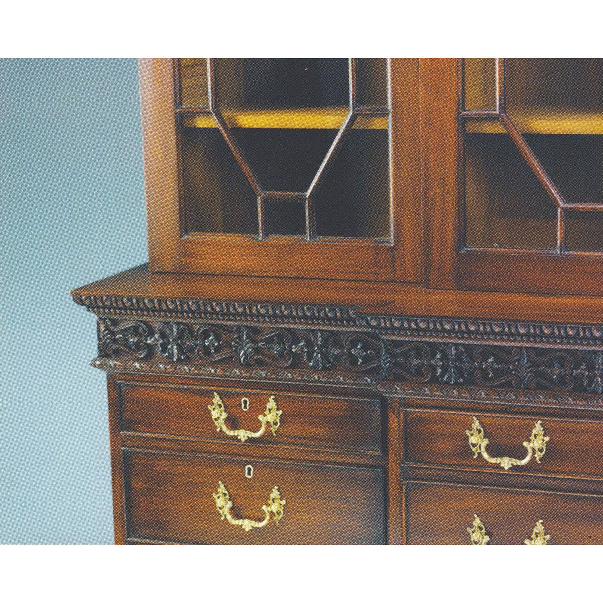 George III Mahogany Breakfront Bookcase - English Georgian America