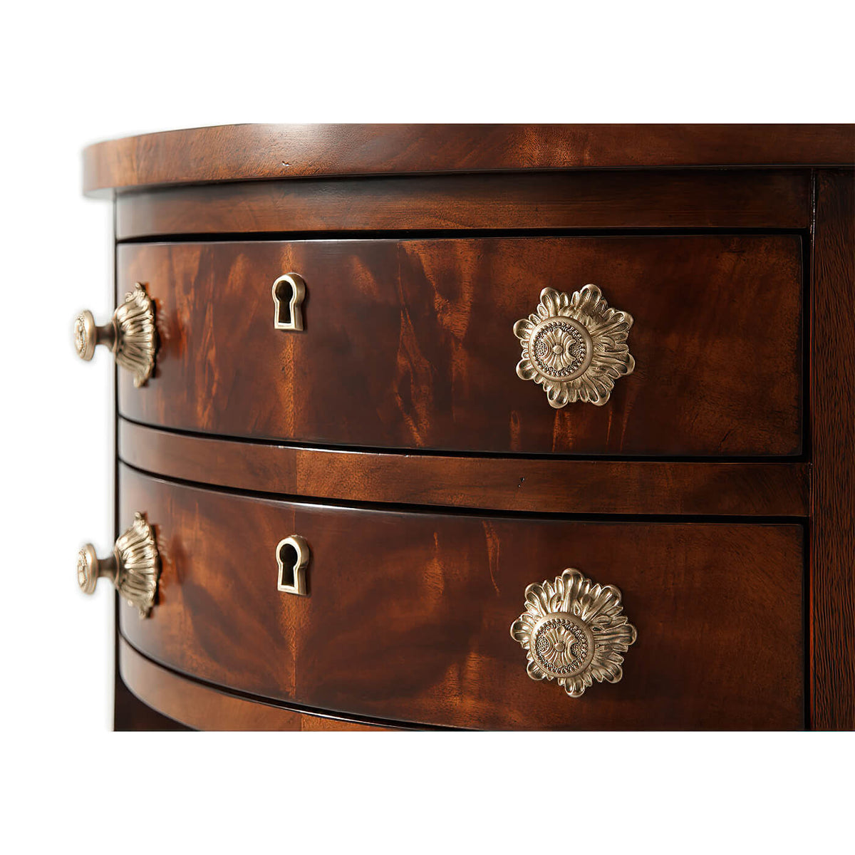 George III Mahogany Demi Lune Console - English Georgian America
