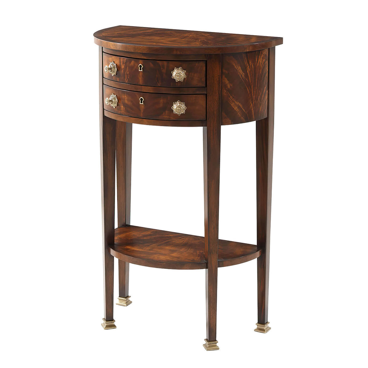 George III Mahogany Demi Lune Console - English Georgian America