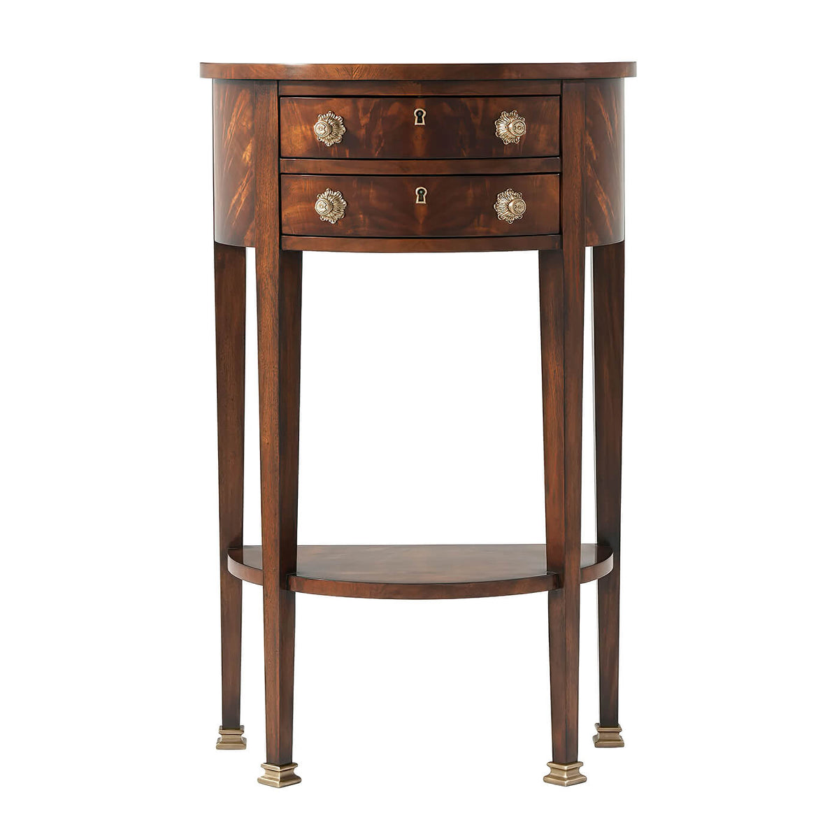 George III Mahogany Demi Lune Console - English Georgian America