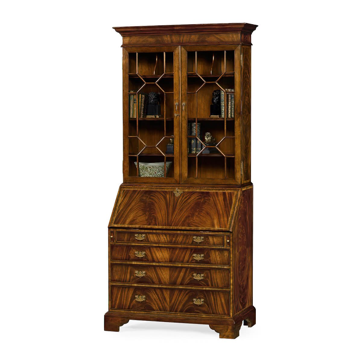 George III Mahogany Secretary Bookcase - English Georgian America