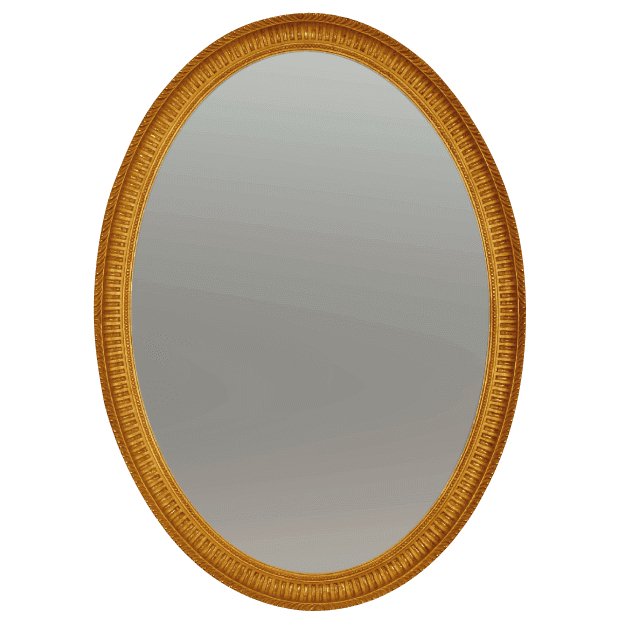George III Oval Giltwood Mirror - English Georgian America