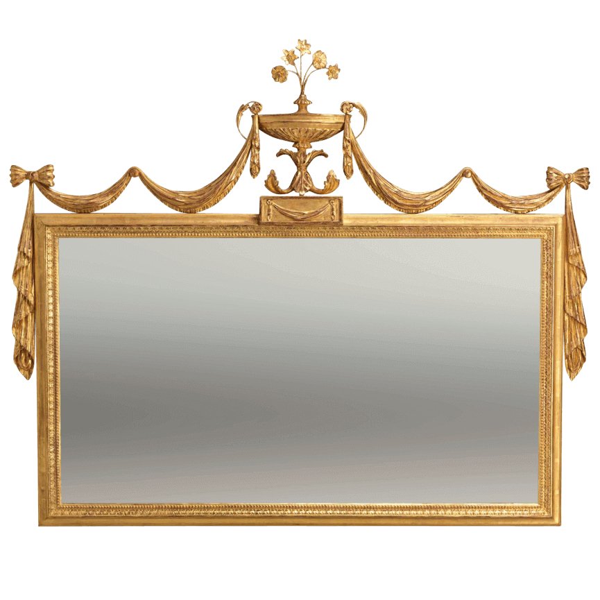 George III Over Mantle Mirror - English Georgian America