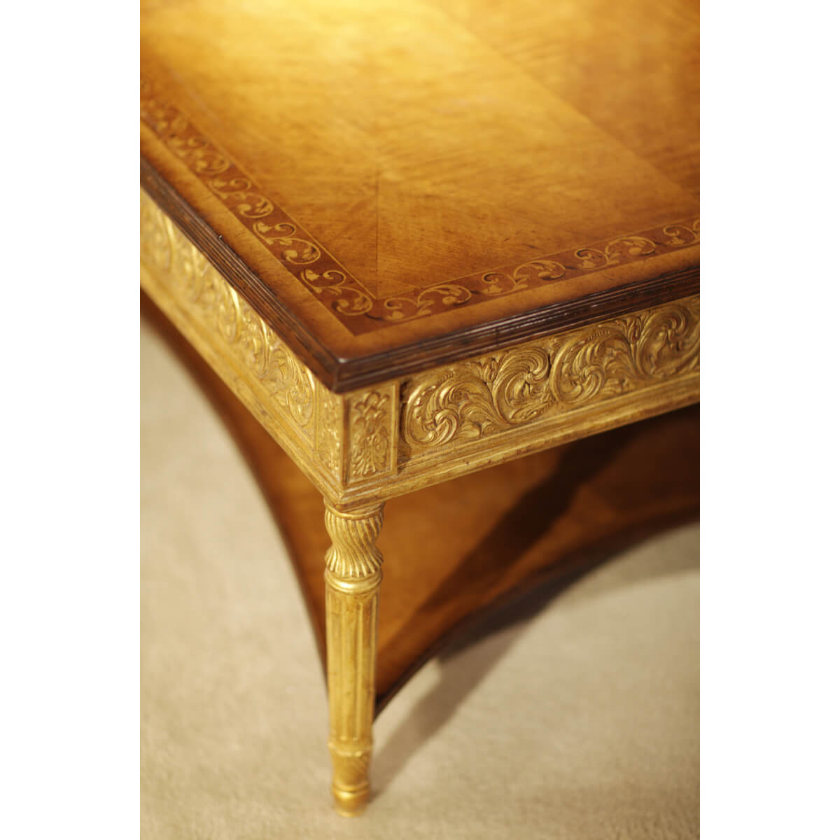 George III Style Giltwood Coffee Table - English Georgian America