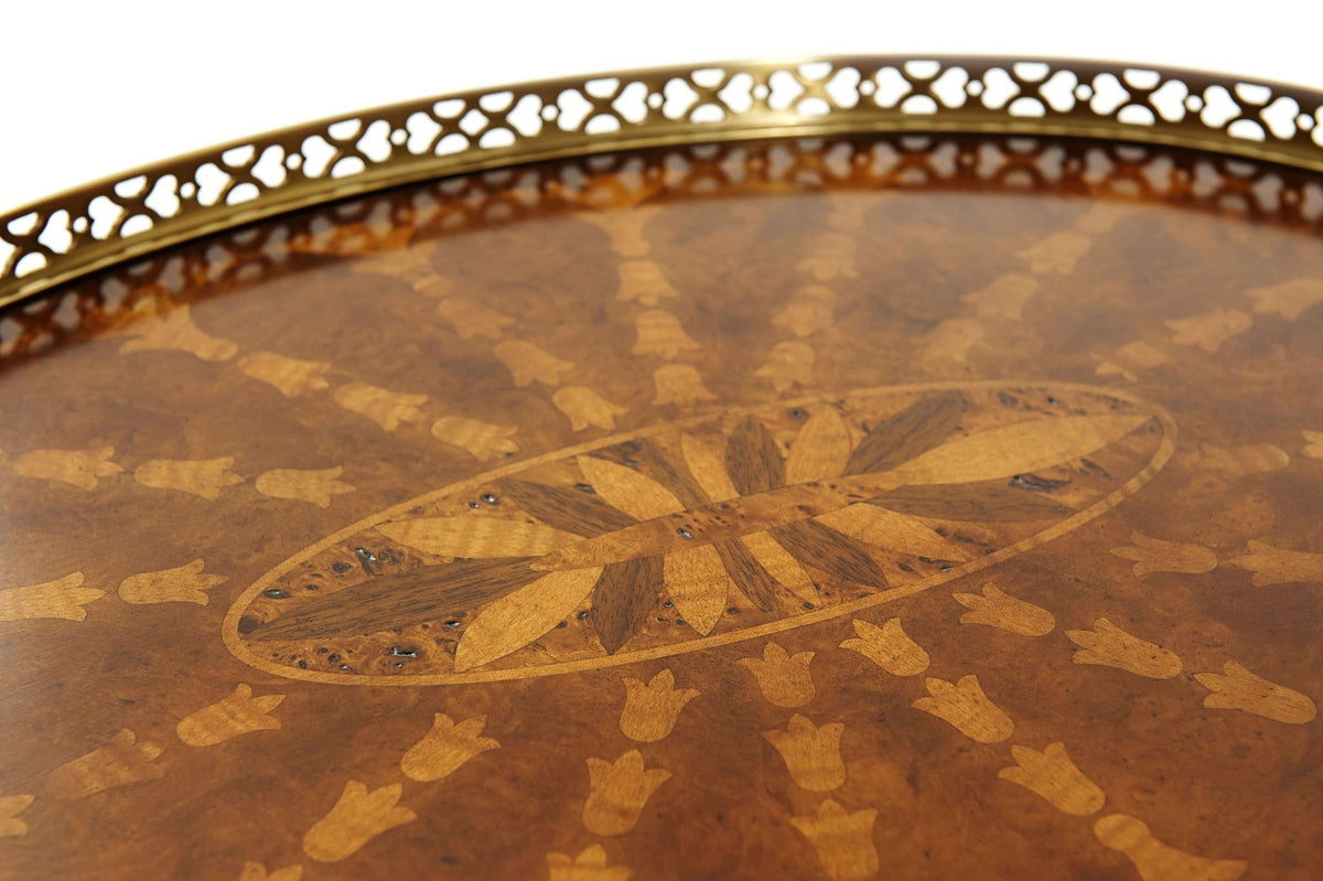 George III Style Parquetry Oval Side Table - English Georgian America