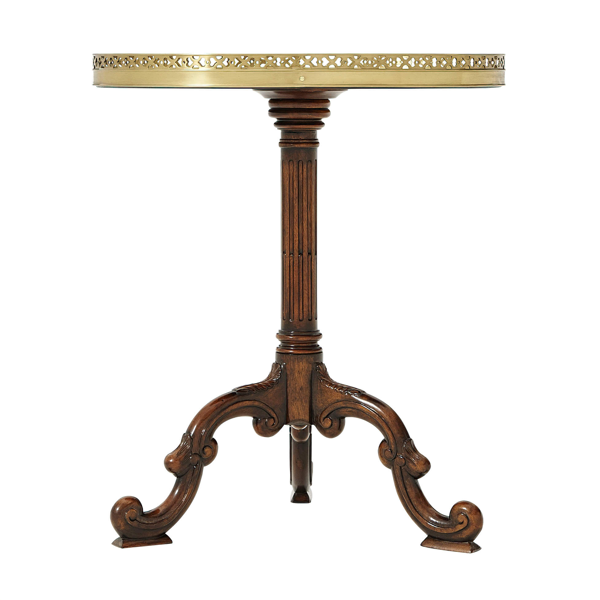 George III Style Parquetry Oval Side Table - English Georgian America