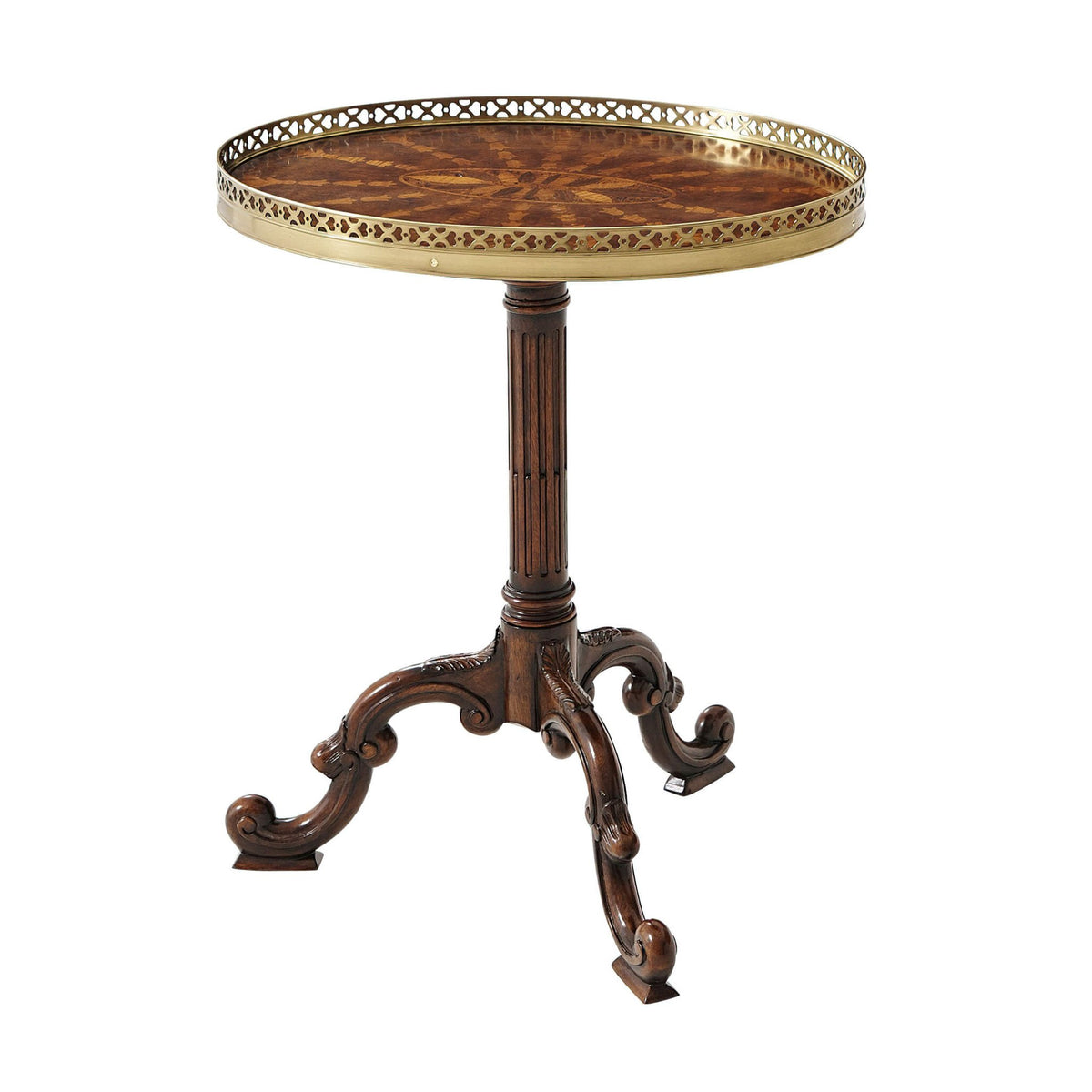 George III Style Parquetry Oval Side Table - English Georgian America