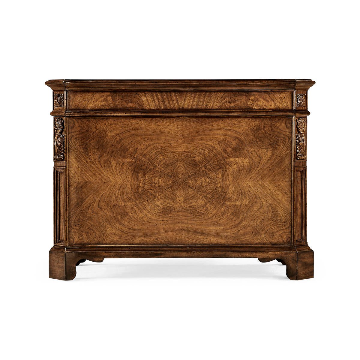 George III Style Walnut Pedestal Desk – Leather Top - English Georgian America