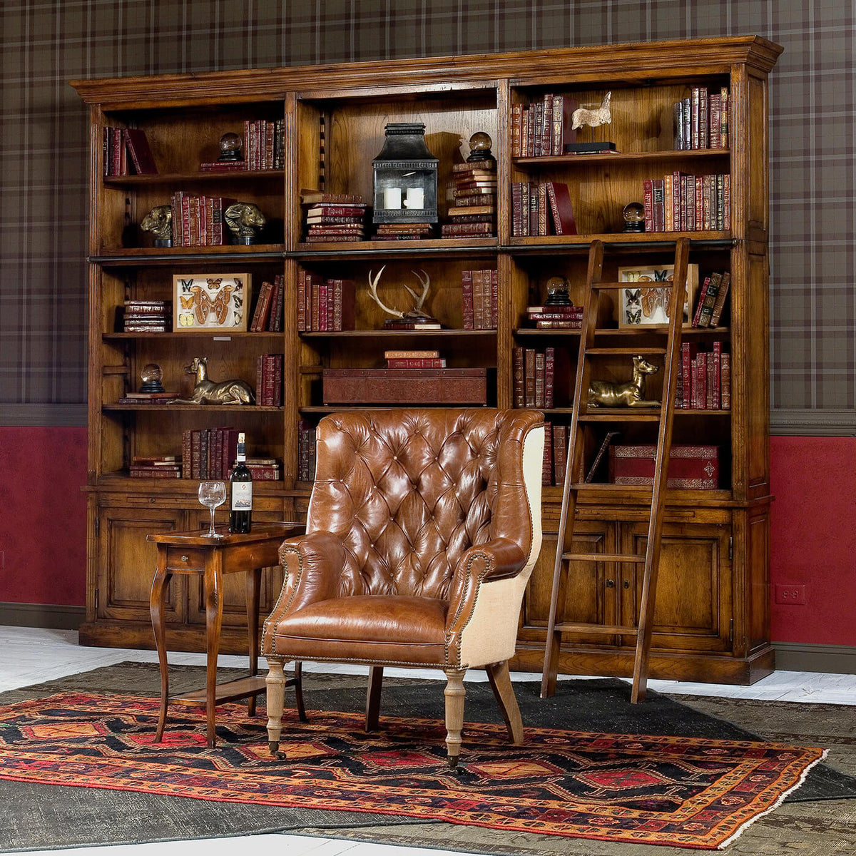 Georgian Barrel Back Jute Wingchair - English Georgian America