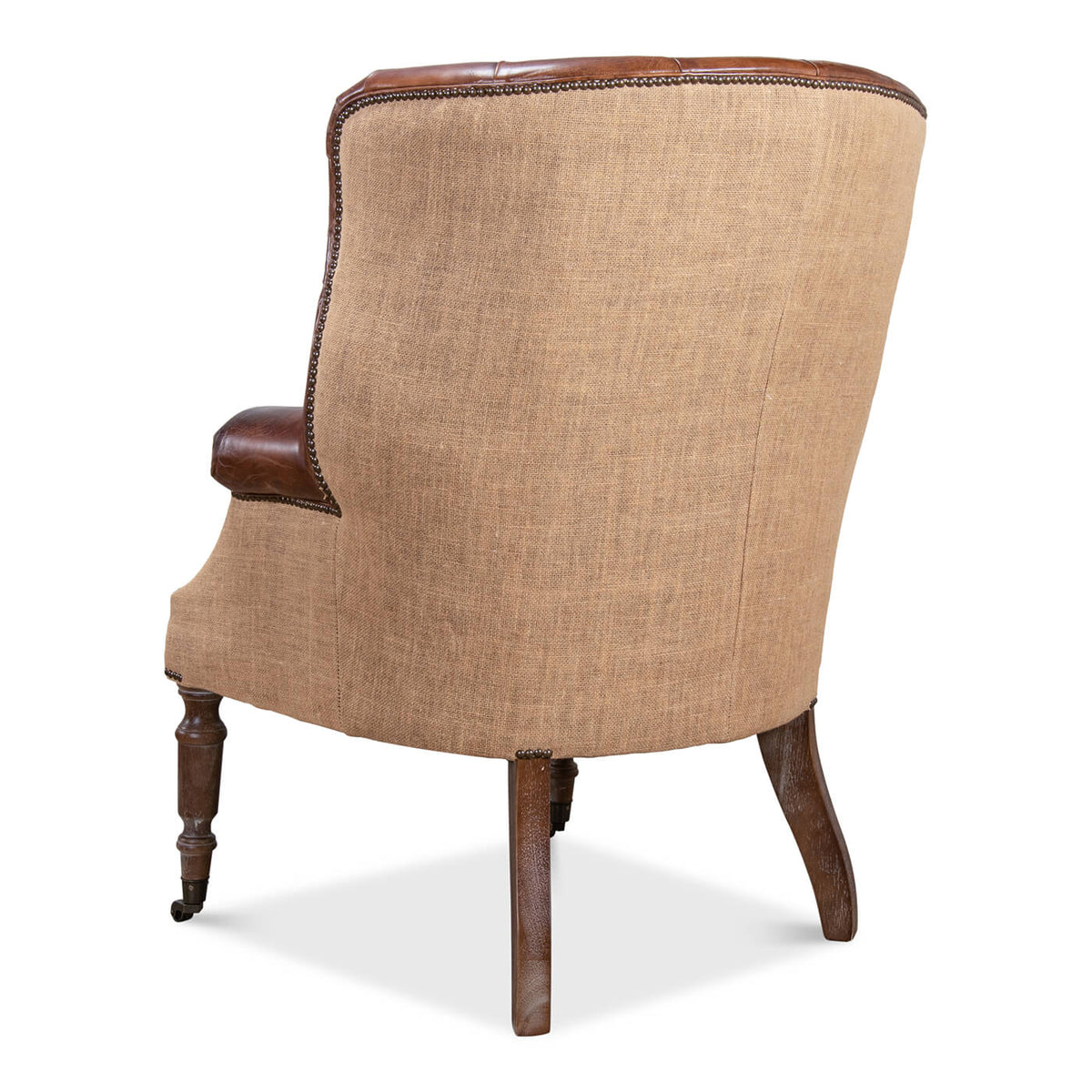 Georgian Barrel Back Jute Wingchair - English Georgian America