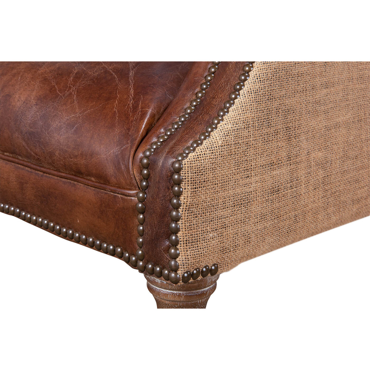 Georgian Barrel Back Jute Wingchair - English Georgian America