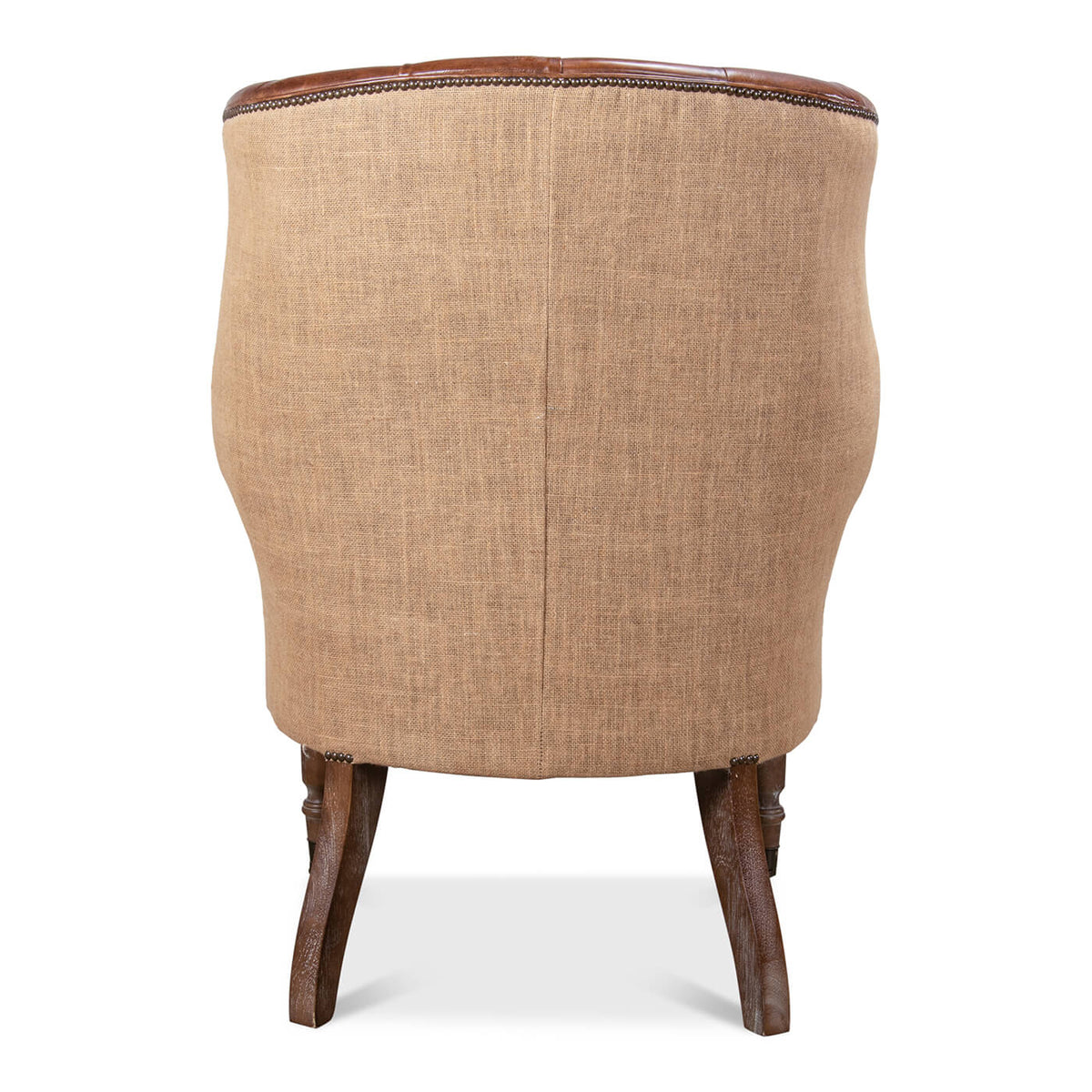 Georgian Barrel Back Jute Wingchair - English Georgian America