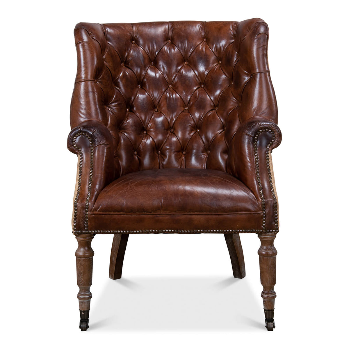 Georgian Barrel Back Jute Wingchair - English Georgian America